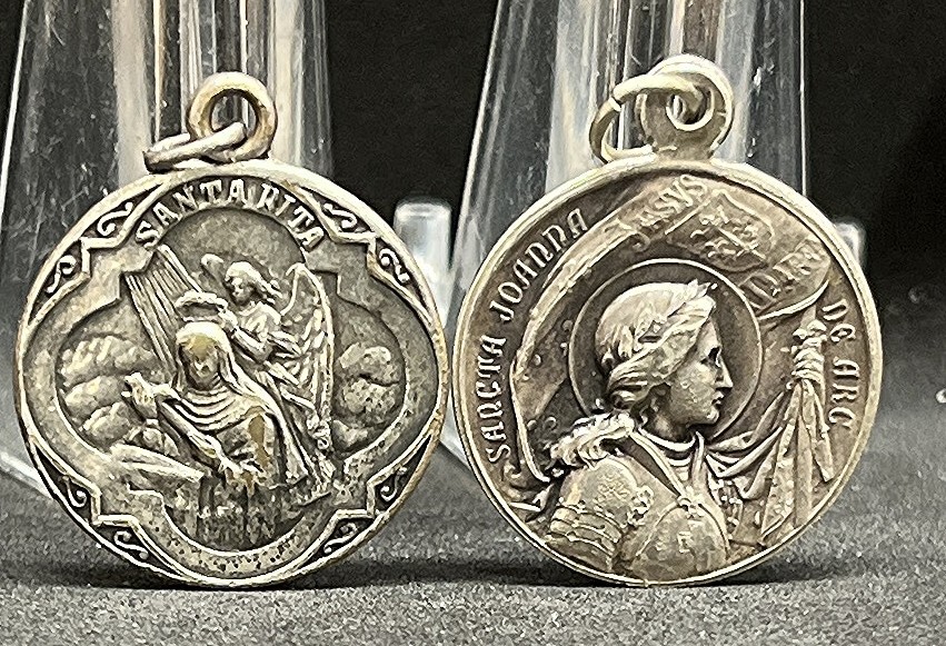 Italy 1920´ old lot x2 St. Agustin, St. Rite & St. John of Arc, Mary Help Christ