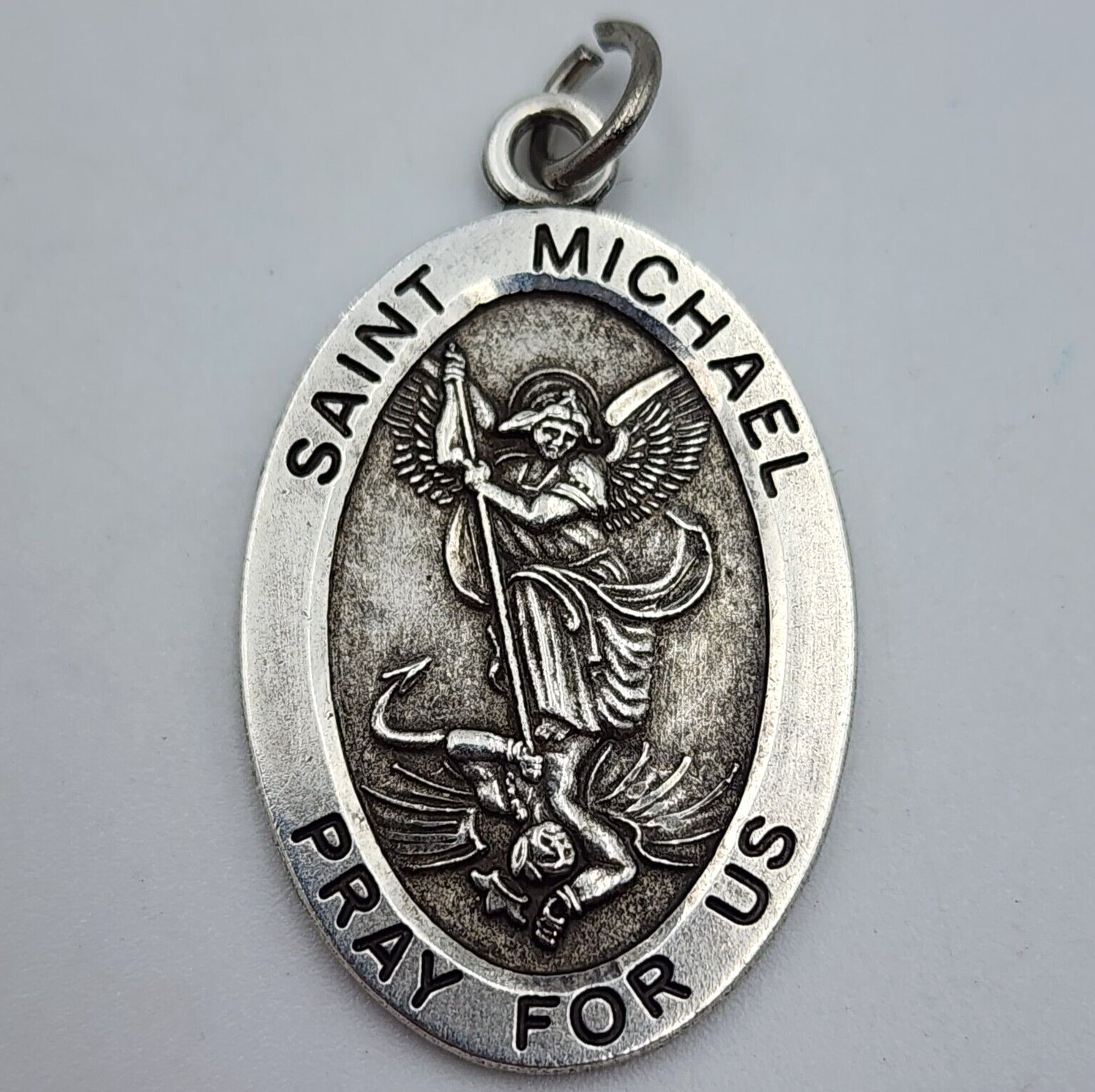 Saint Michael HMH Catholic Religious Sterling Silver Medal Pedant