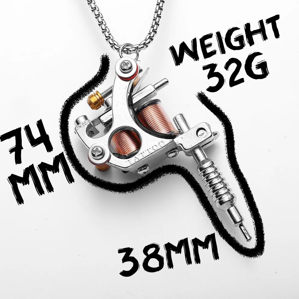 Men Charm Tattoo Machine Stainless Steel Jewelry Necklaces With Pendant For Male