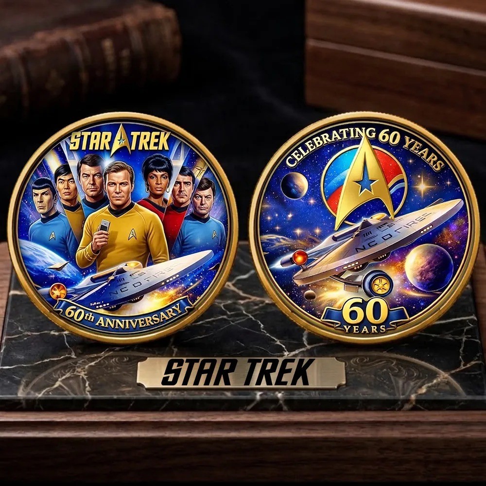 Star Trek 60th Anniversary Coin 2026 Celebrating 60 Years Gold Challenge Coin