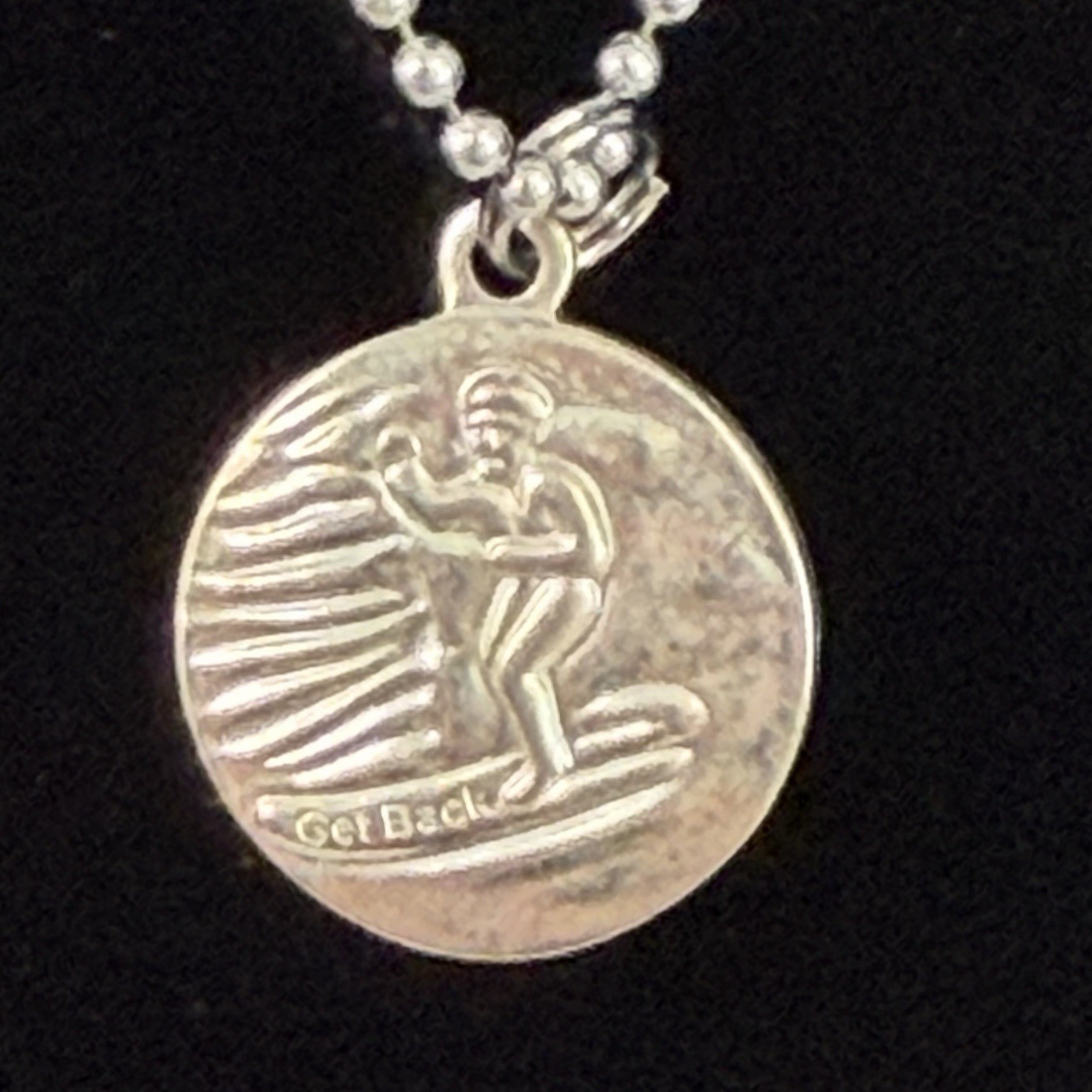 Saint Christopher Protect Us Medal Necklace Ball Chain Get Back Pendant