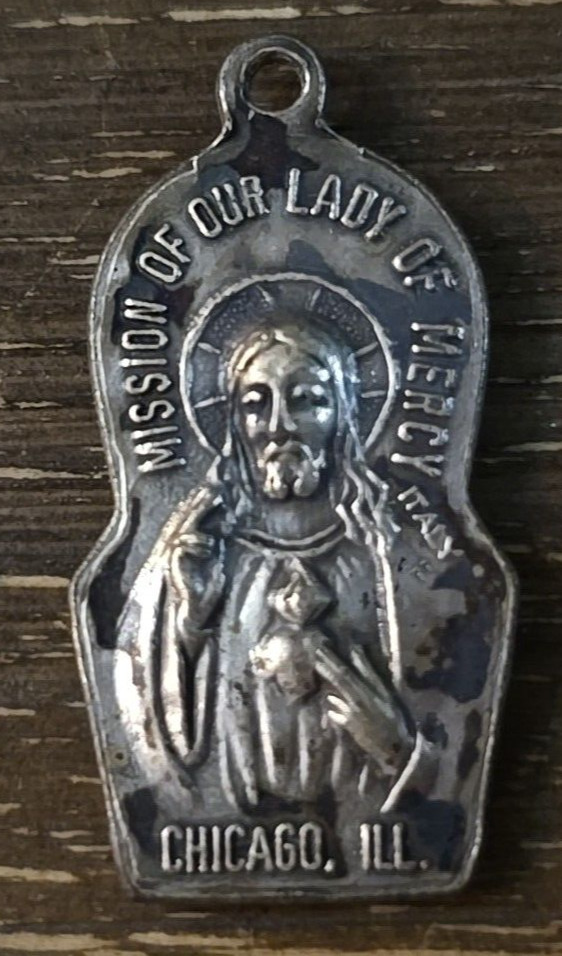 Vintage Catholic Mission Of Our Lady Of Mercy Mary Chicago IL Pendant Italy