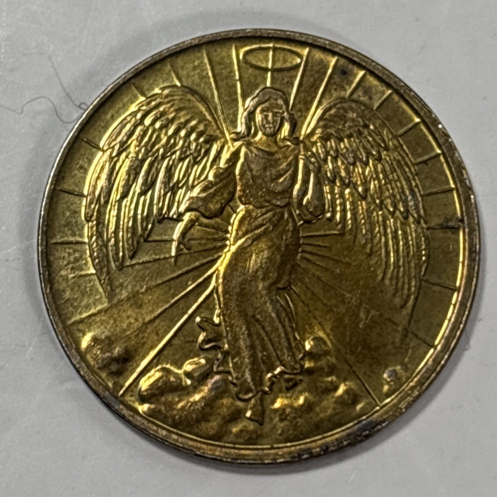 Vintage Guardian Angel-Double-Sided Gold Plated Good Luck Coin