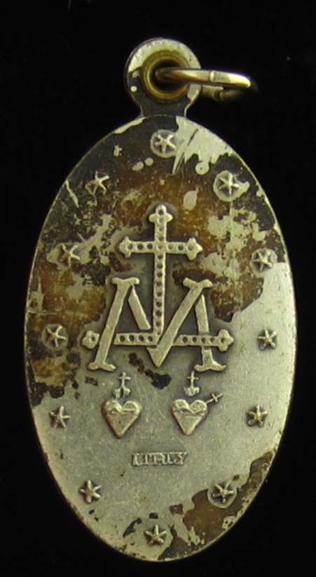 Vintage Jesus Medal Slider Opens Catholic Crucifixion Mary Saint Christopher
