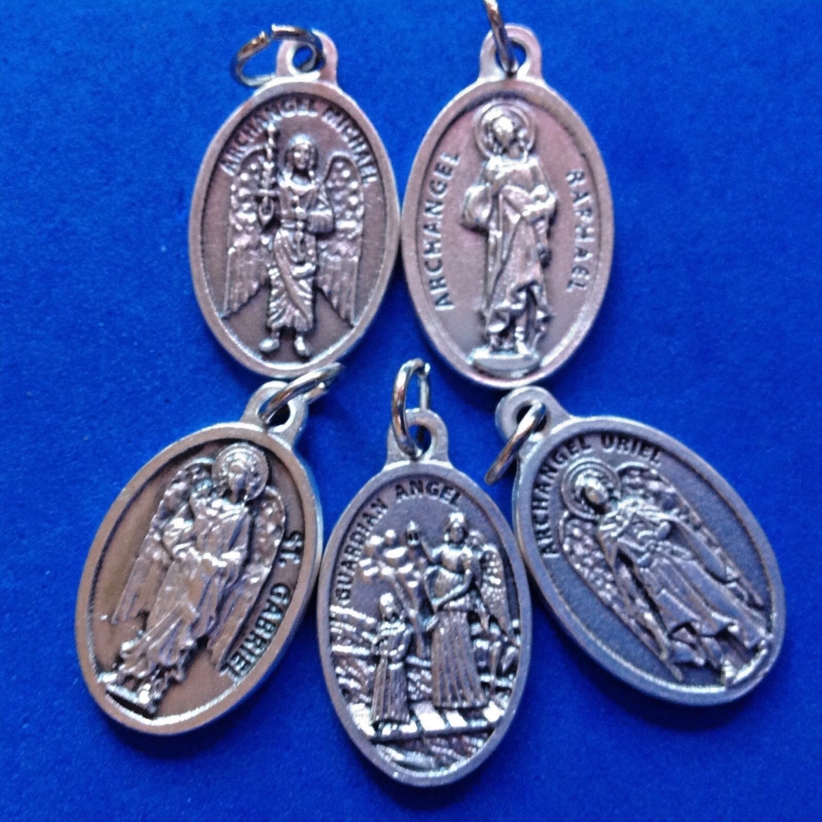 4 ARCHANGEL Saint Medal + Guardian Angel St Michael Gabriel Raphael Uriel 5Pcs