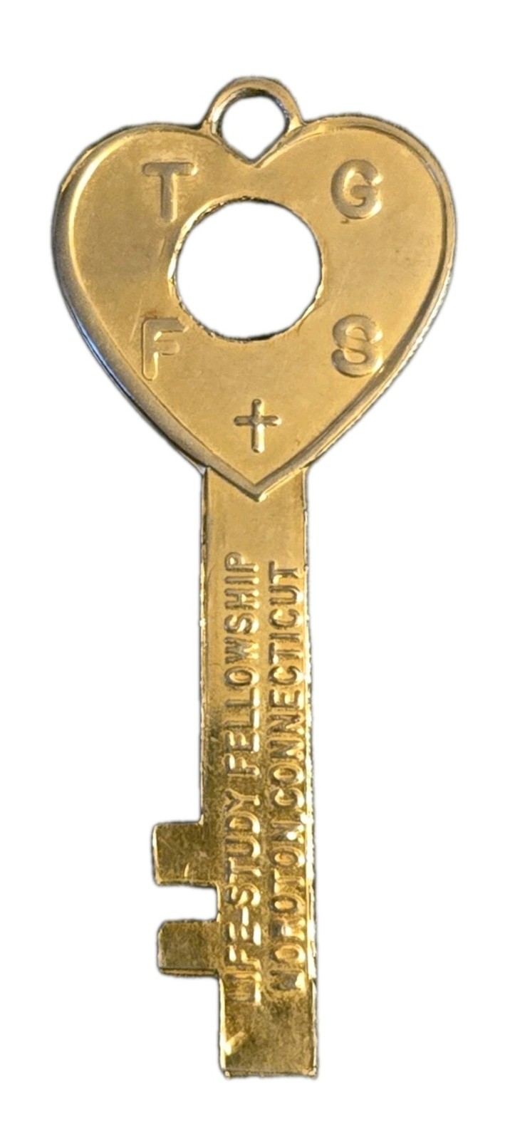 2 VINTAGE CATHOLIC GOD ANSWERS PRAYER BRASS GOLD TONE RELIGIOUS KEY MEDAL 2 LOT