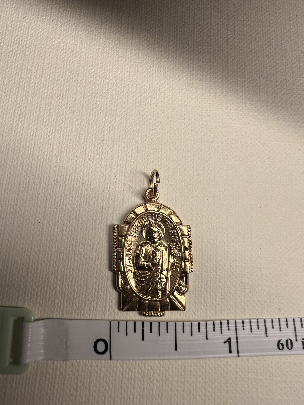 RAW BRASS St.Jude Thaddeus Prayer Charm