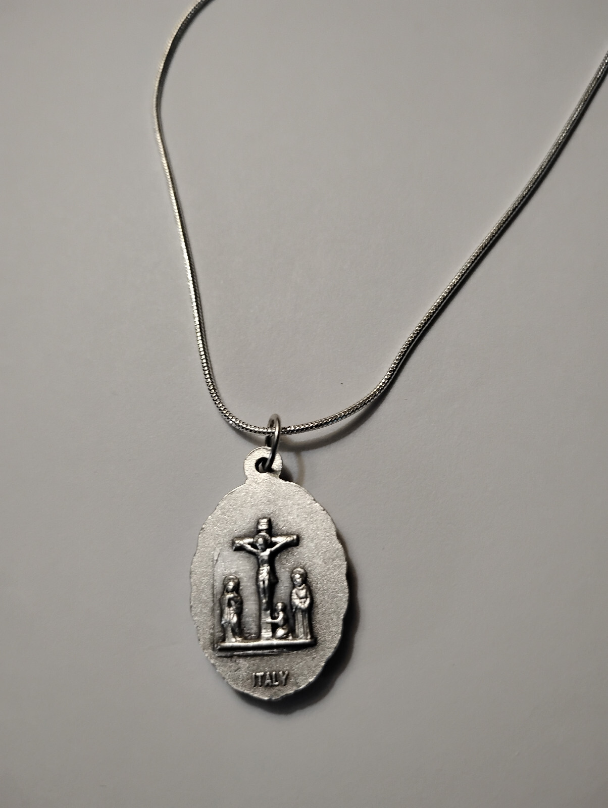 Seven Sorrows MEDAL Necklace 925 sterling silver Sorrowful Mother Mater Dolorosa
