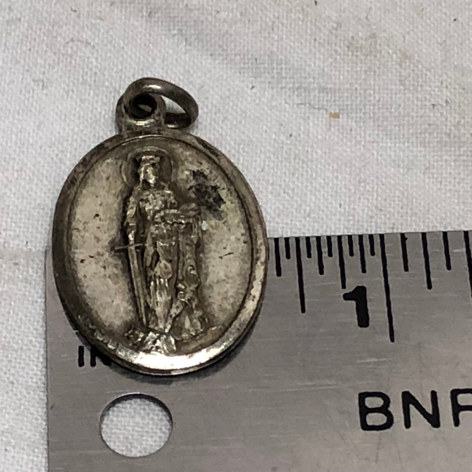 Vintage Religious Medal St. Dymphna Virgin and Martyr Pray for Us Made in Italy