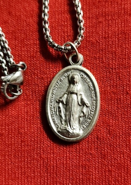 CHRISTIAN CATHOLIC Medal &24 inches chain made in Italy