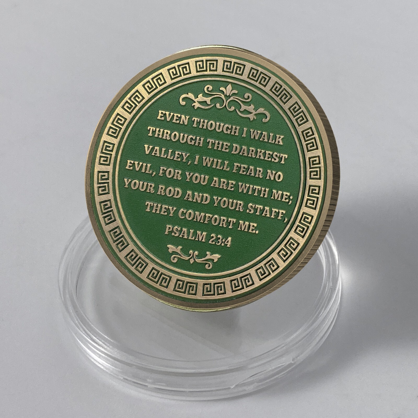 10pcs Christian Challenge Coin The Lord is My Shepherd Psalm 23:4 Verse Coin Set
