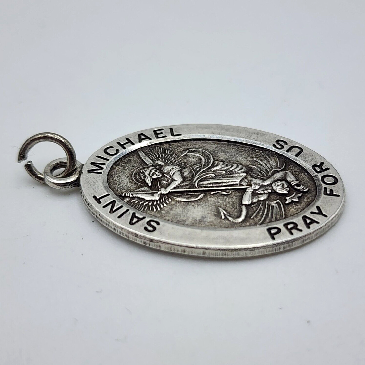Saint Michael HMH Catholic Religious Sterling Silver Medal Pedant
