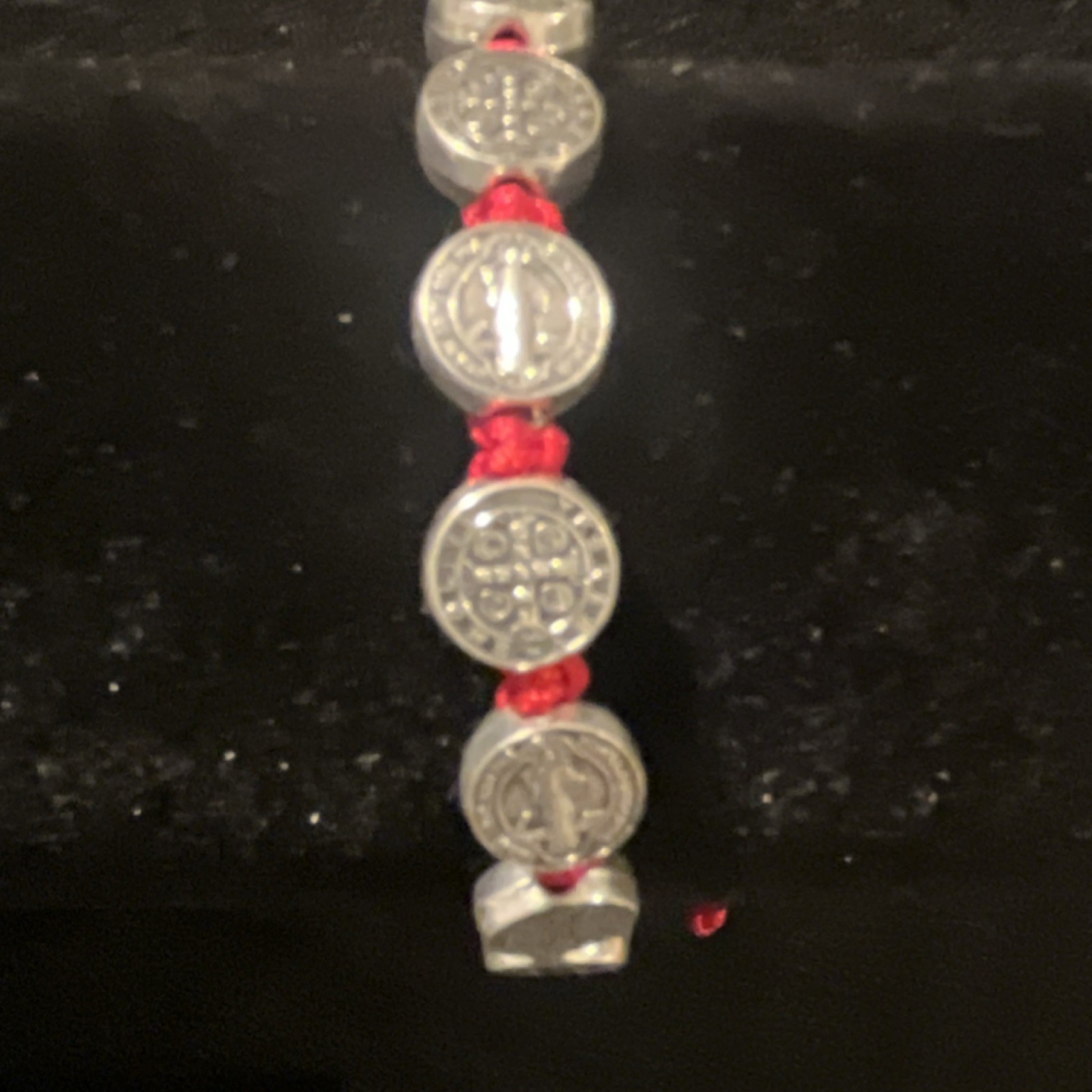 Saint Benedict Medal Red Cord Handmade Christian Bracelet