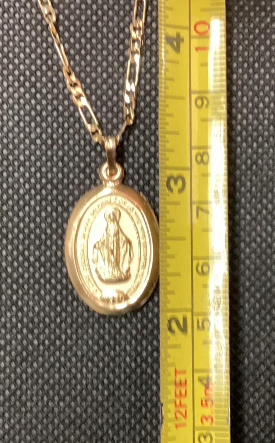 MEDALLA Y CADENA VIRGEN MIRACULOUS MEDAL;14k GOLD PLATED MEDAL AND CHAIN
