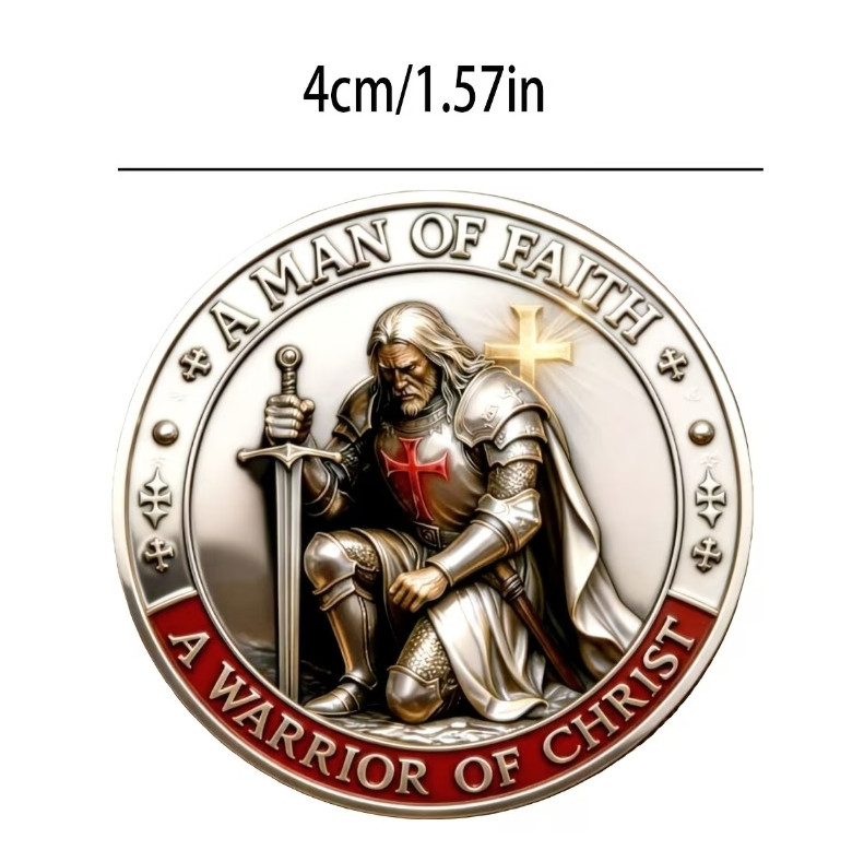A Man of Faith A Warrior of Christ Relief Jesus Challenge Coin Christian Gift