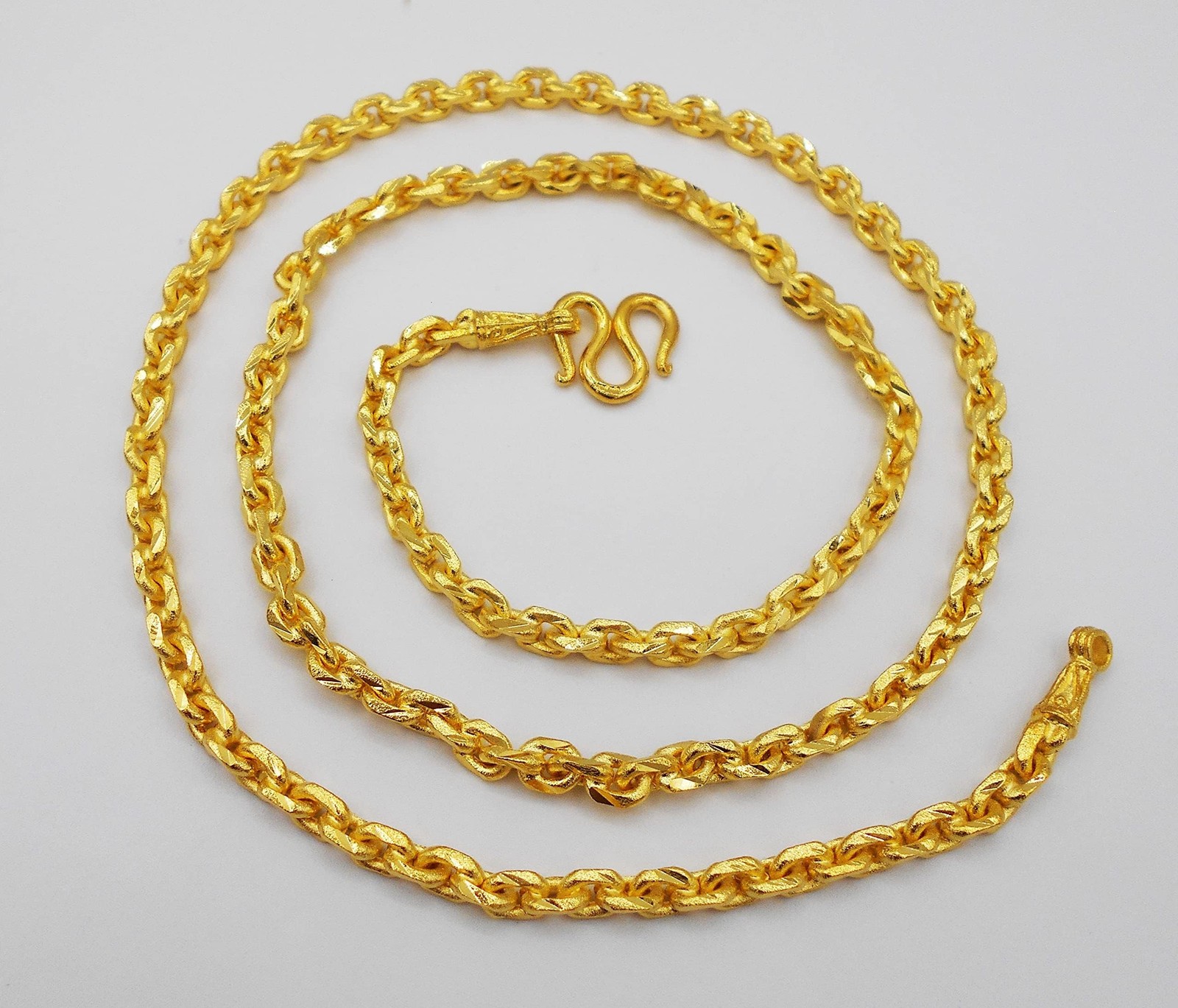 Men’s, Women Classic Chain 22k 23k 24k Thai Baht Gold GP Necklace 26 Inch 5 m…