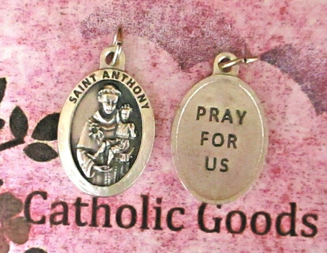 St. Saint Anthony – Pray for Us – Oxidized 1 inch Medal – LM