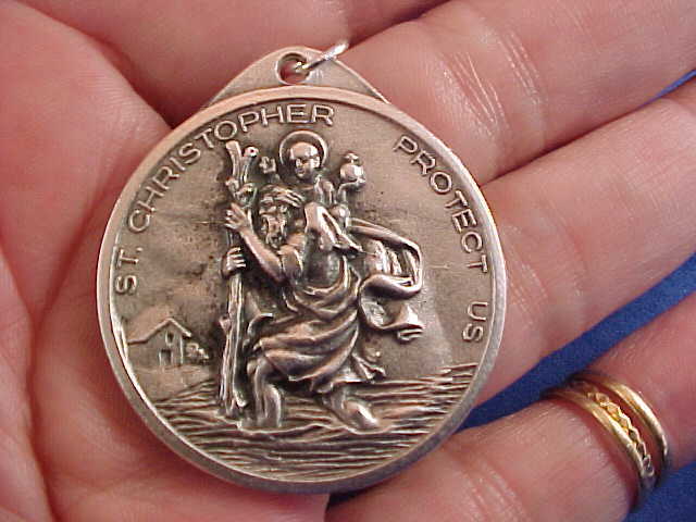 St Christopher/ Our Lady of the Highway KEYCHAIN Protection Medal Saint Medal