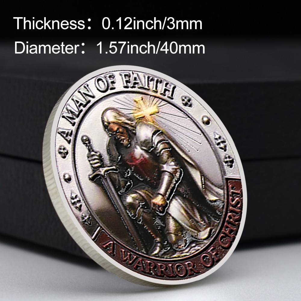 Templar Knight Christian Challenge Coin Jesus Warrior of Christ Faith Gift Medal