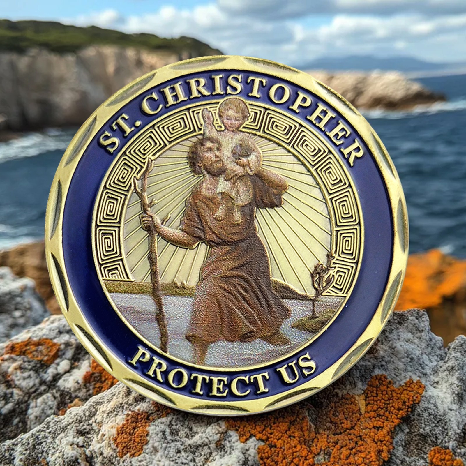 New Lot Of 10 St Christopher Protect Us Challenge Coin Set Religious Collectible