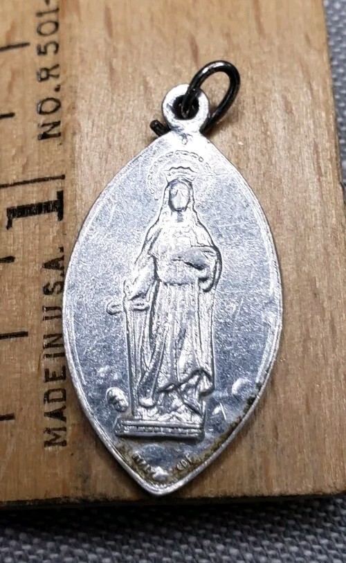 Vintage Medal Pendant St Dymphna With Sword A6