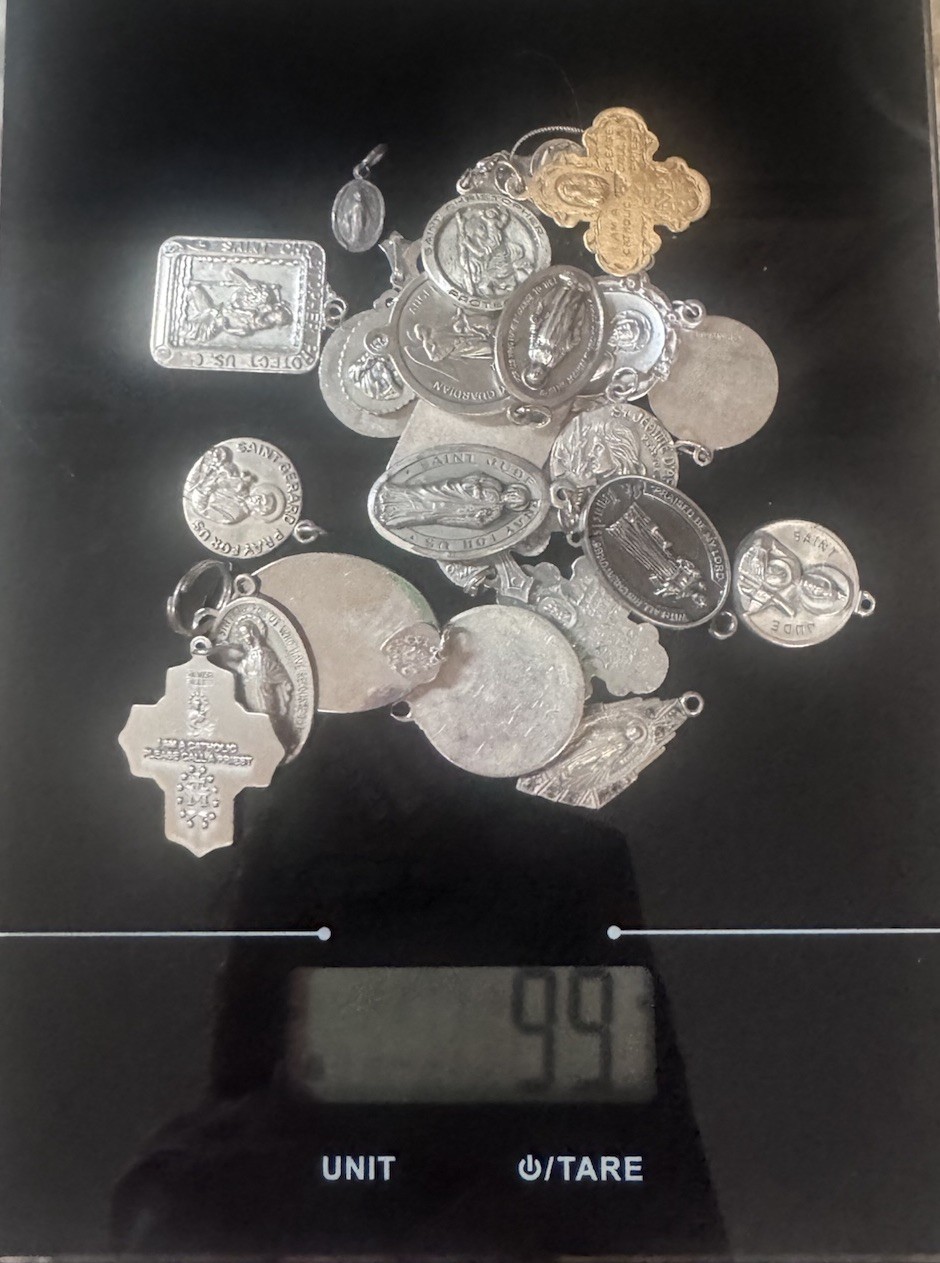Vintage Silver 925 Religious Pendants,Medals, &Charms. Vintage. Huge lot of (28)