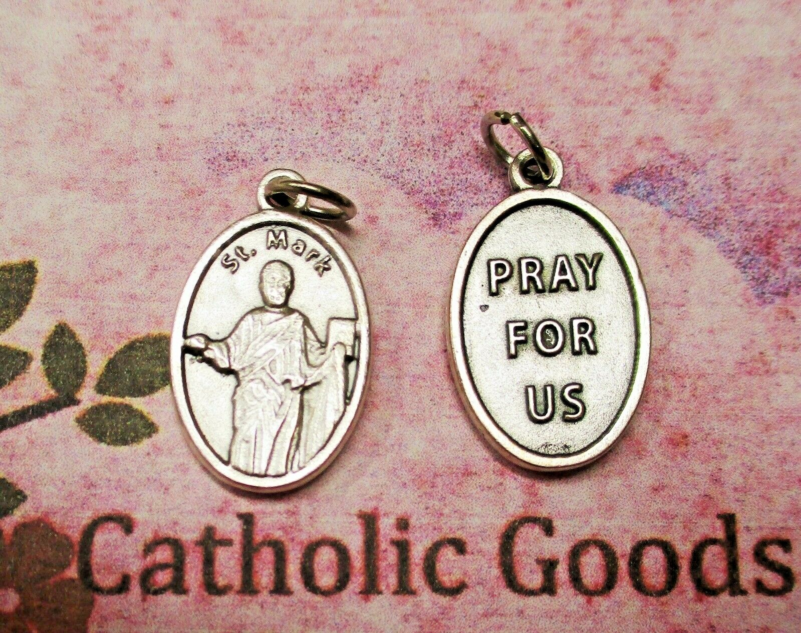 Saint St. Mark – Oxidized silver tone one inch Medal