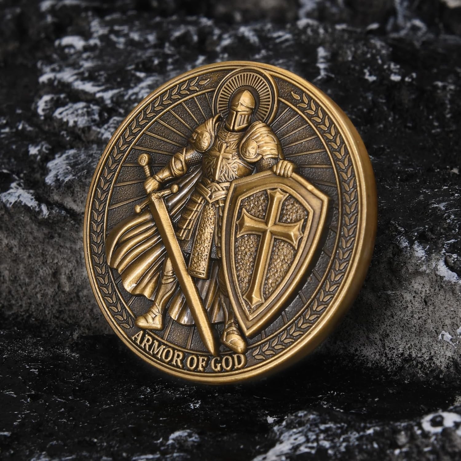 Armor of God Christian Challenge Coin – Double-Sided Zinc Alloy Collectibl