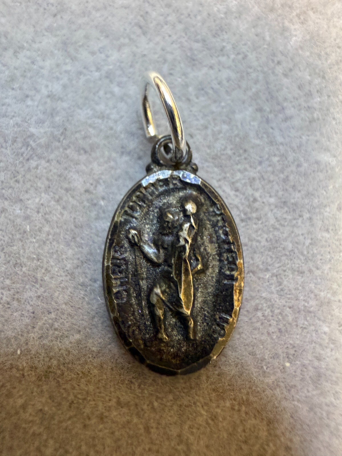 Vintage Saint Christopher Medal I Am A Catholic Classic Retro Charm Pendant 6218