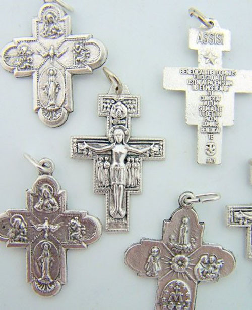 San Damiano and 4-Way Cross 1 1/2-inch Medals, Lot 10