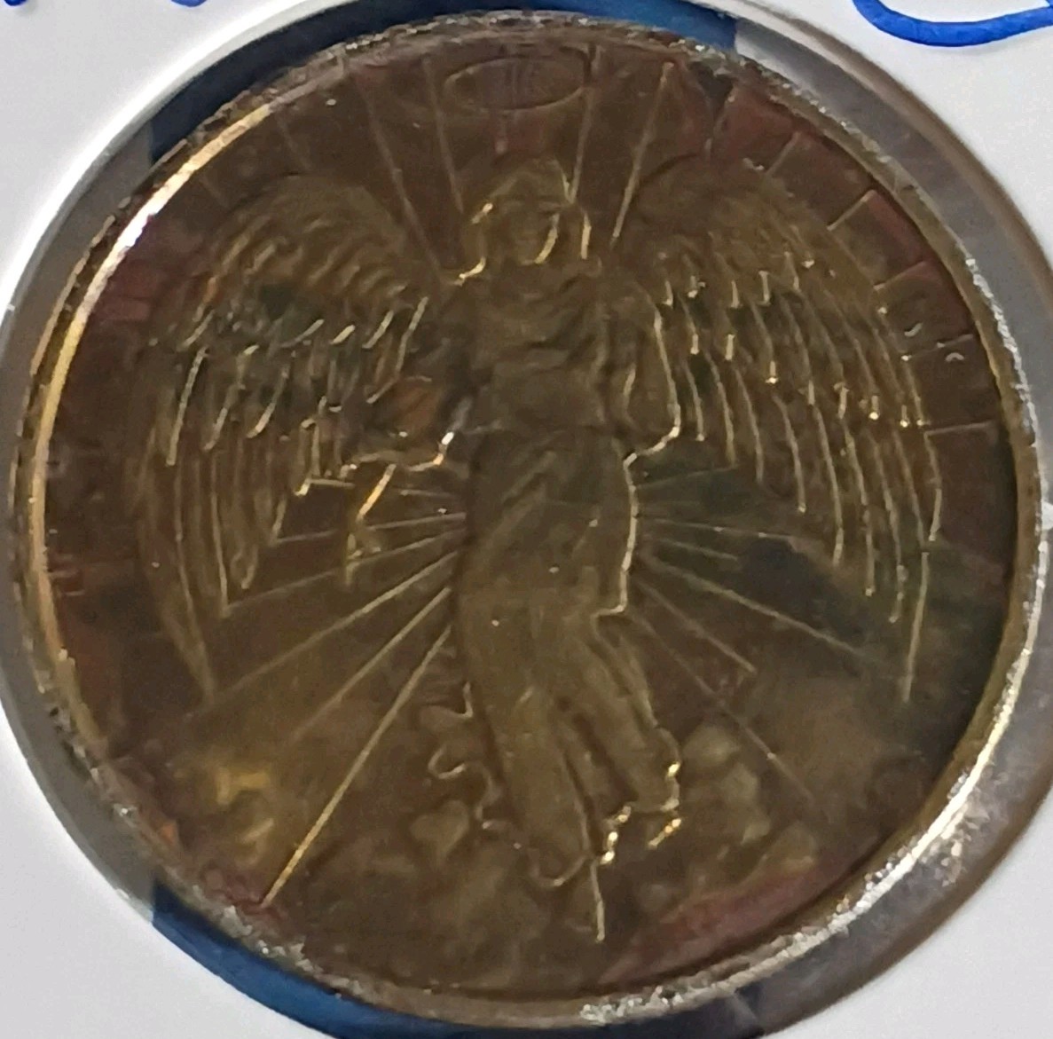 Vintage Guardian Angel-Double-Sided Gold Plated Good Luck Coin