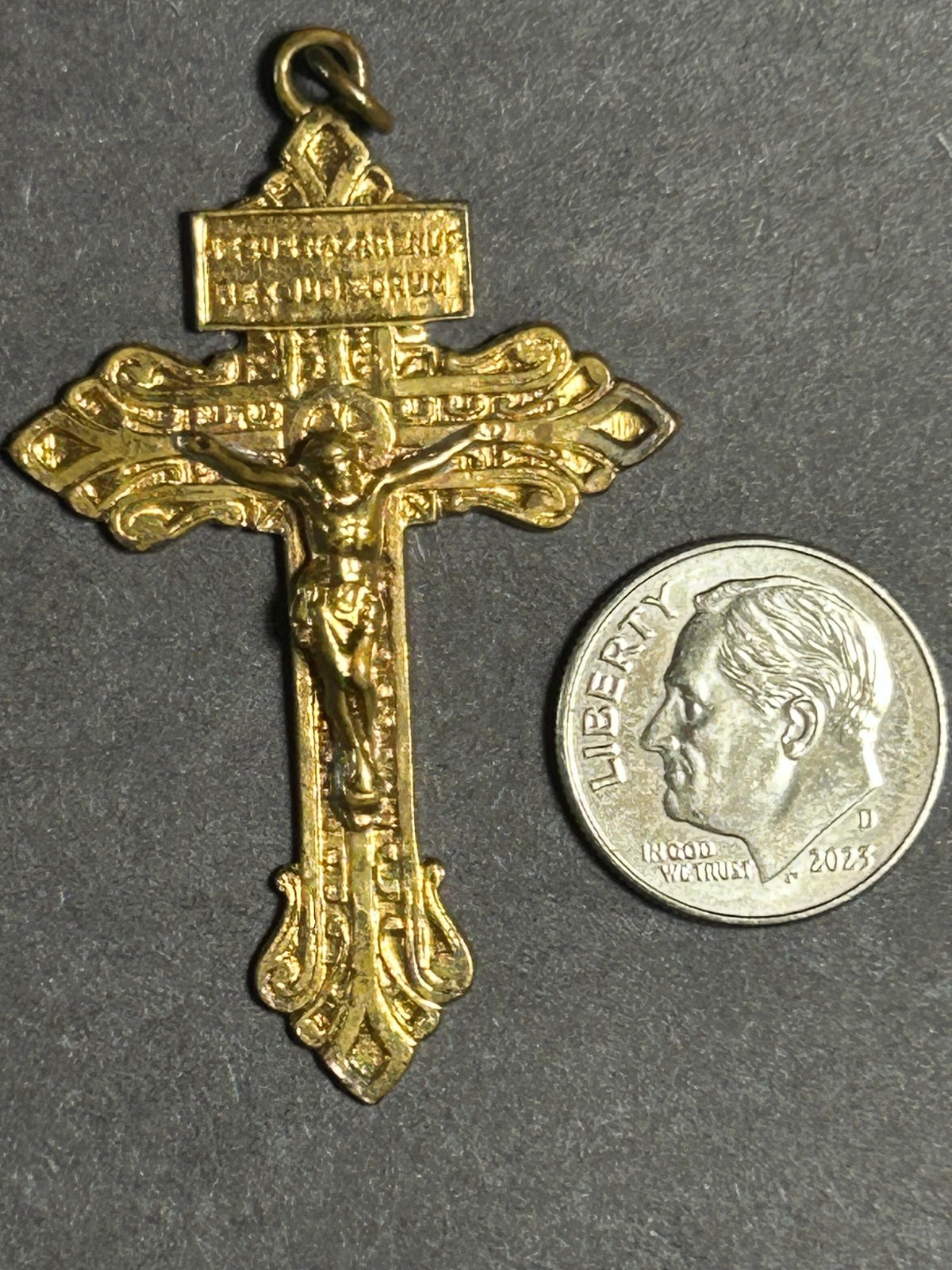 Vintage CatholicCrucifix & cross Pendant Lot St. Benedict IHS 4-Way Medal 8 Pc