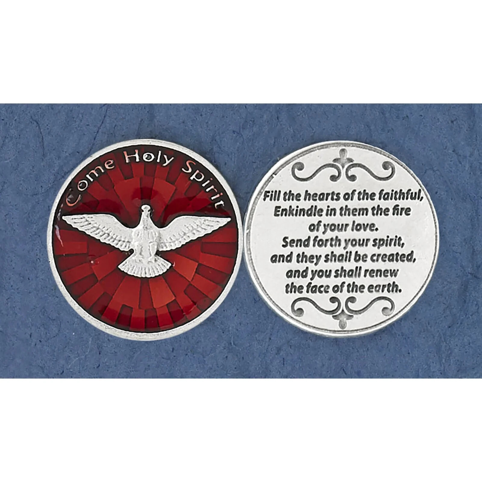 Red Enameled Come Holy Spirit Token – Pocket Coin / Token 6014