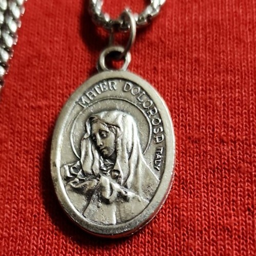 CHRISTIAN CATHOLIC Medal &24 inches chain made in Italy