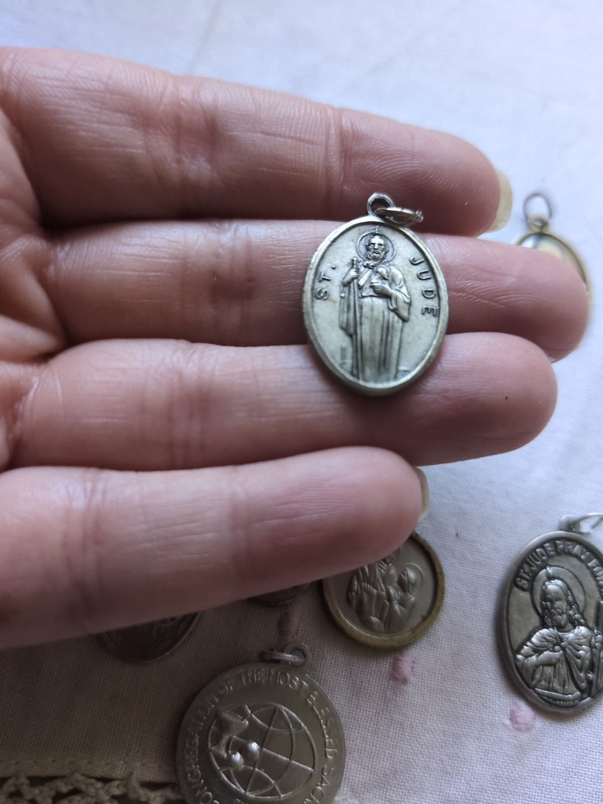 Catholic Saint Medals, Cross, Relic, Lot of 16