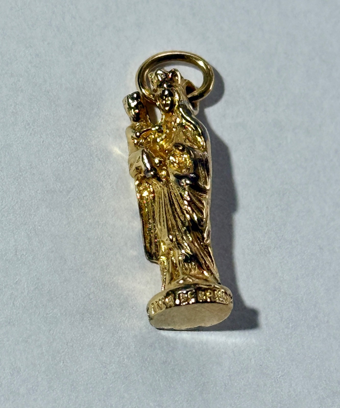 Vintage Pocket Shrine St Anne De Beaupre Gold Plated Sterling Silver Pendant LS