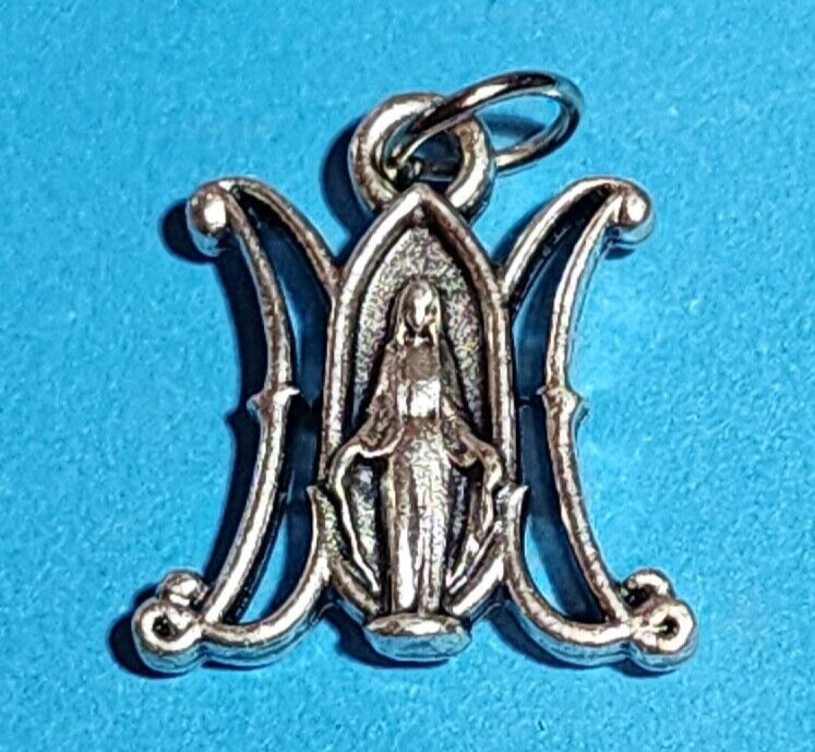 Marian Symbol Miraculous Medal on a Stainless Steel Ball Chain with Holy Card