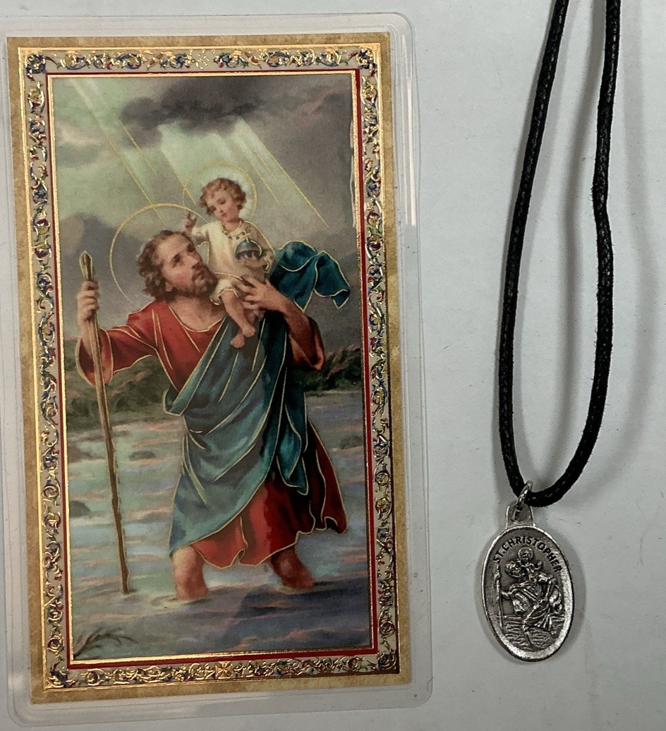 MEDAl OF SAINT CHRISTOPHER, MEDAL DE SAN CRISTOBAL, MIRACLE FAVOR In English