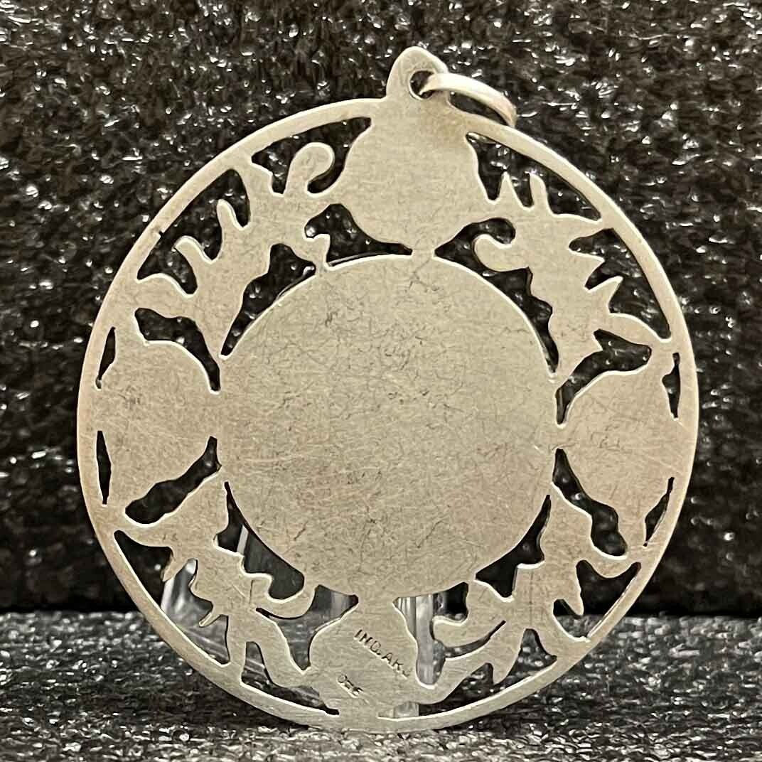 Amazing antique Sacred Heart of Jesus artisanal flowers design silver 900, 47 mm