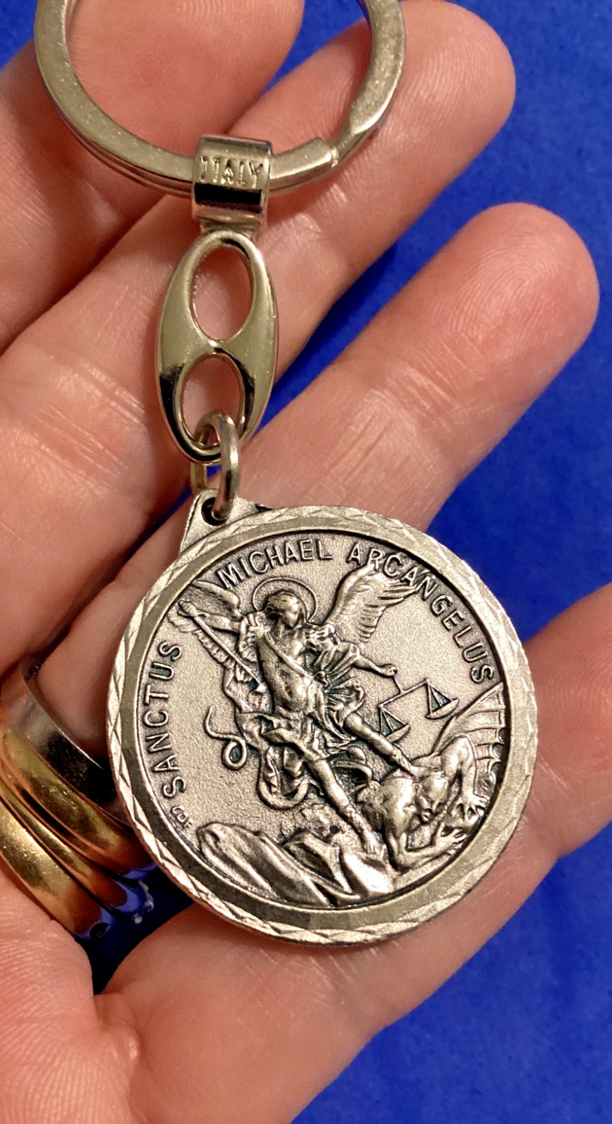 Archangel St Michael St Christopher Keychain Key Ring Italy