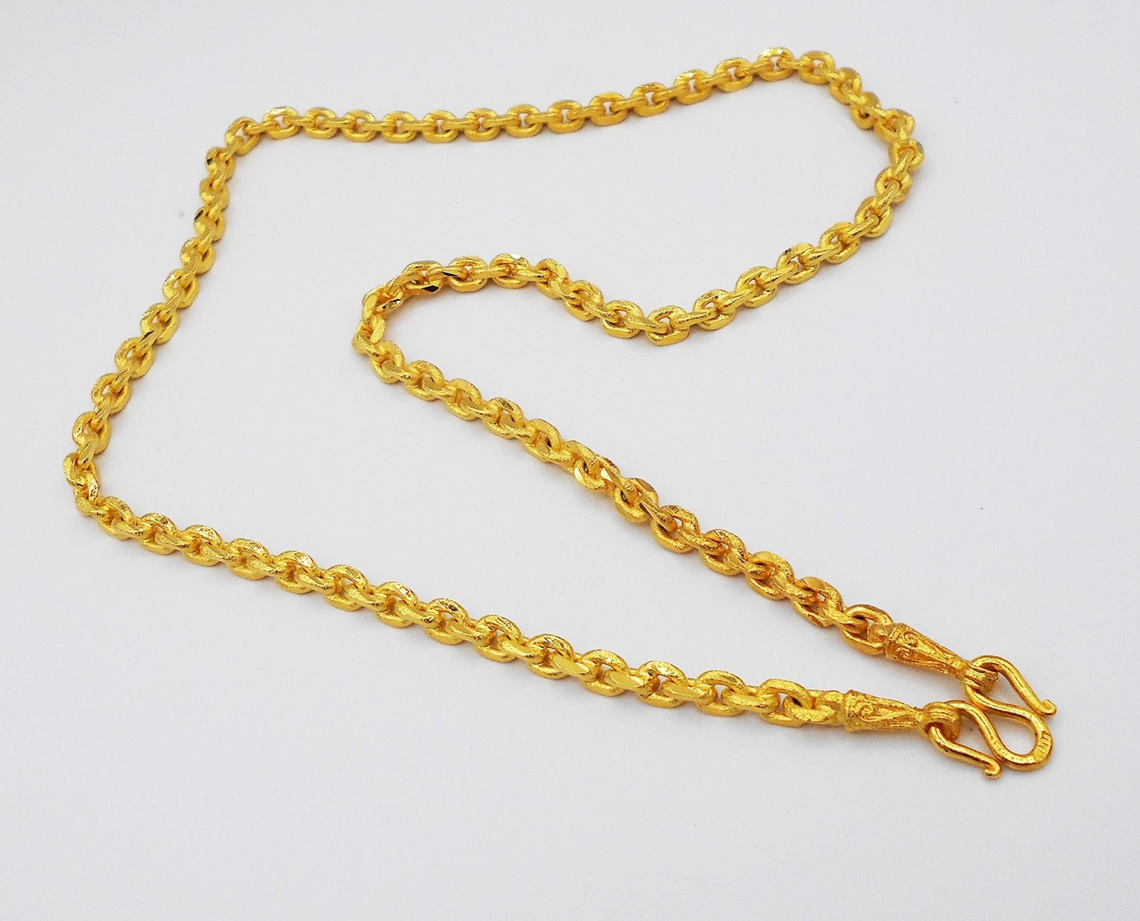 Men’s, Women Classic Chain 22k 23k 24k Thai Baht Gold GP Necklace 26 Inch 5 m…
