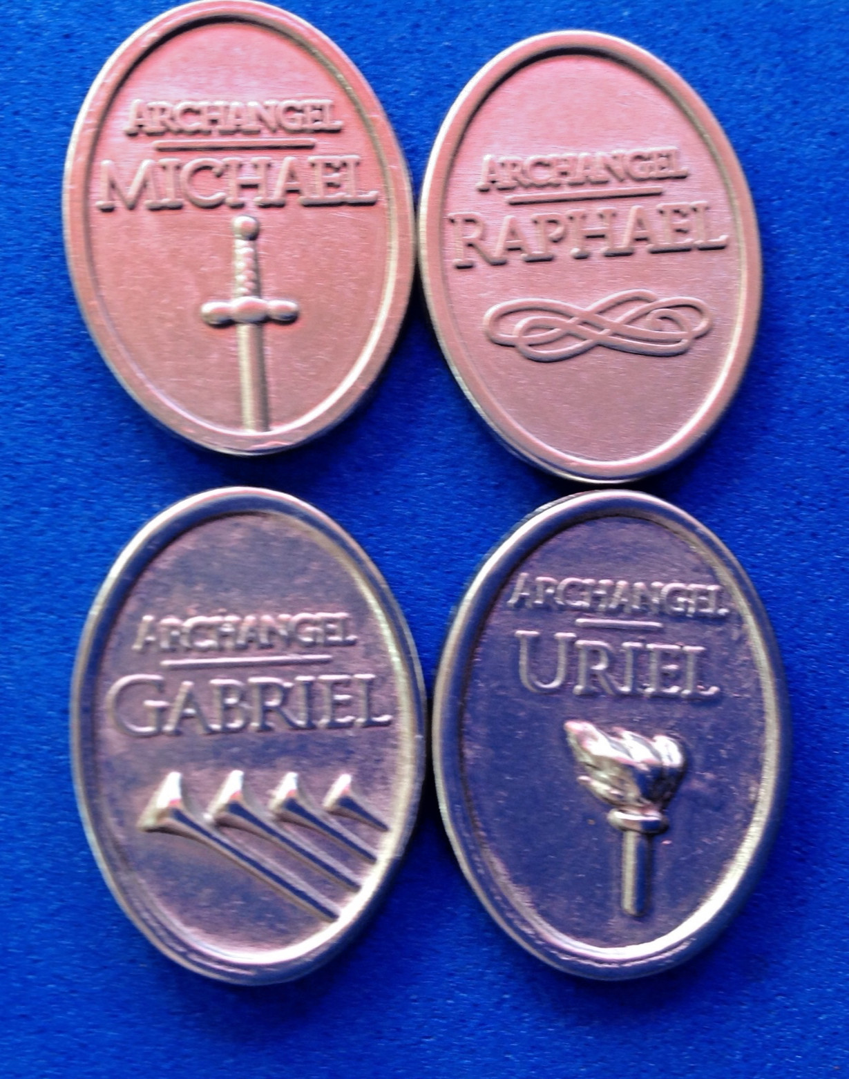 4 ARCHANGEL Pocket Token St Michael Raphael Gabriel Uriel Protection Saint Medal
