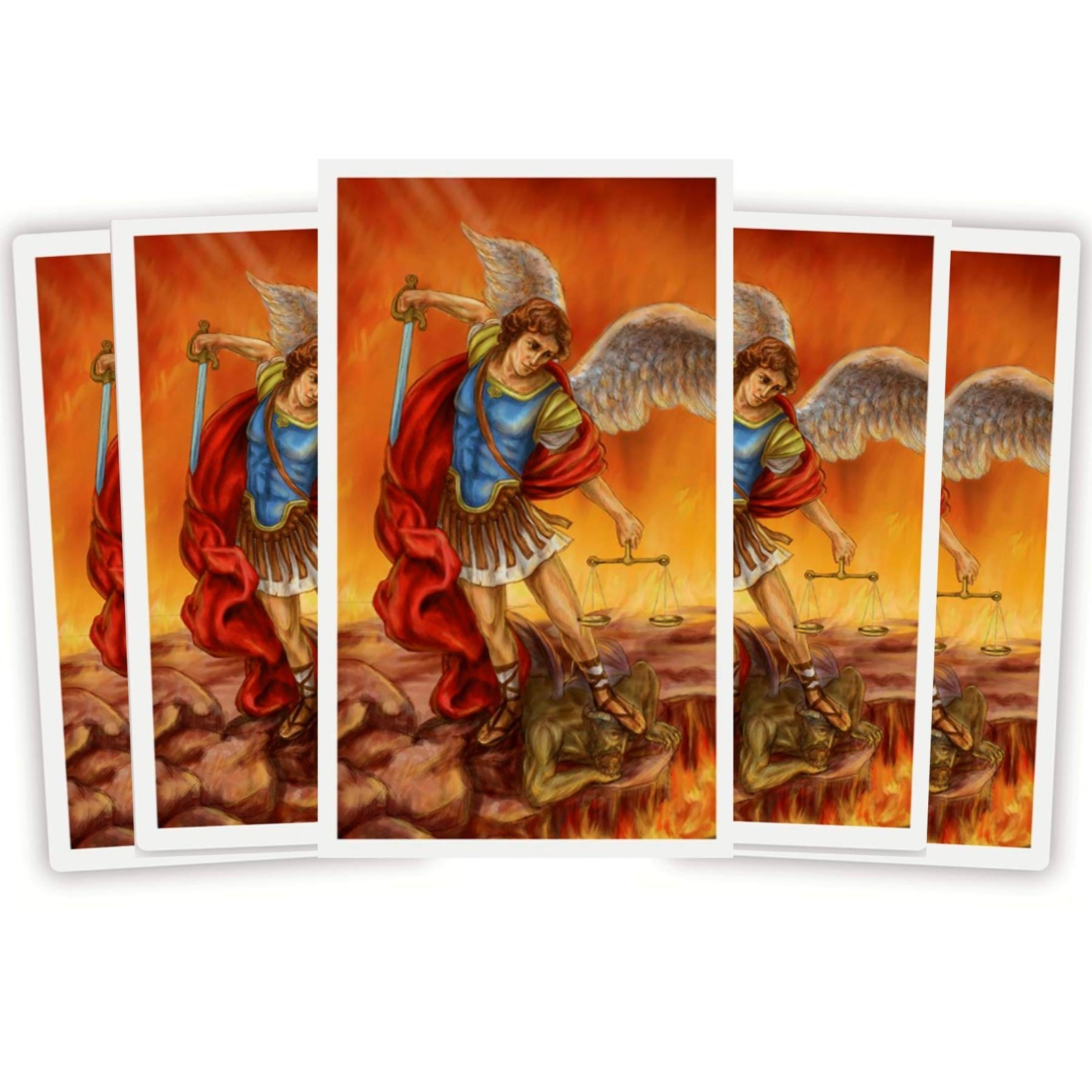 Needzo St Michael The Archangel Holy Prayer Cards, Laminated Cardstock with S…