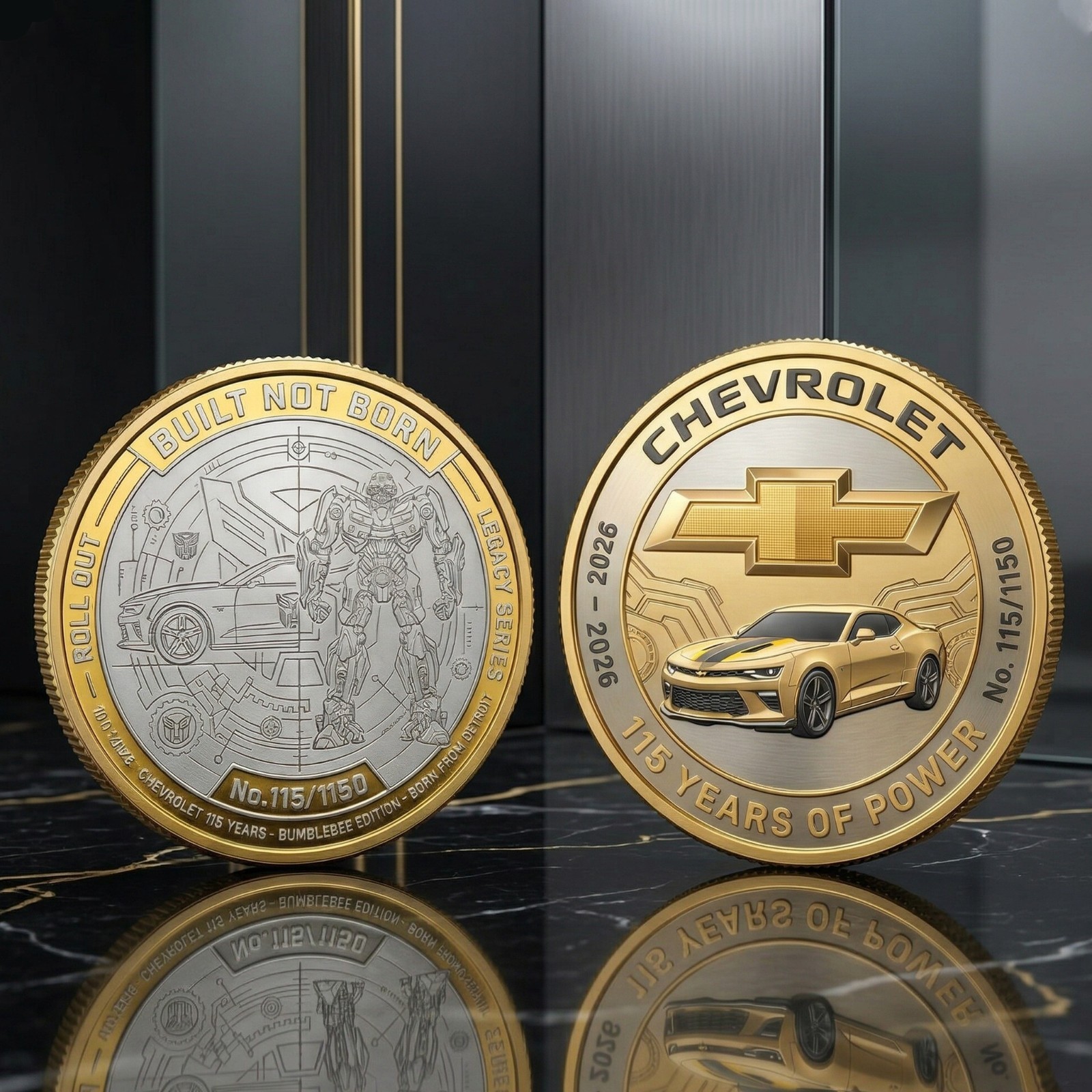 Chevrolet 115th Anniversary Coin Bumblebee Transformers Edition Legacy Series
