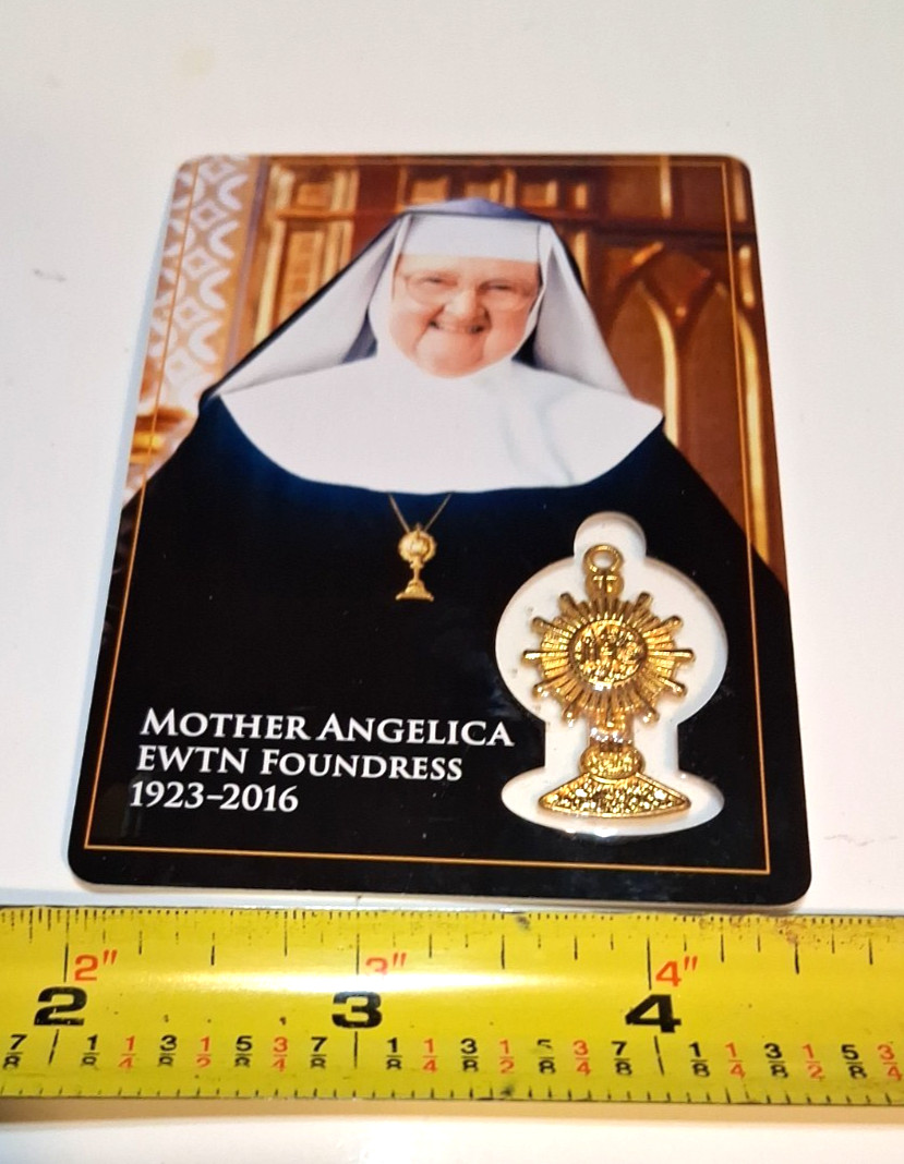 Mother Angelica Pendant and Holy Card Gift Set Catholic Ewtn Religious Jewelry