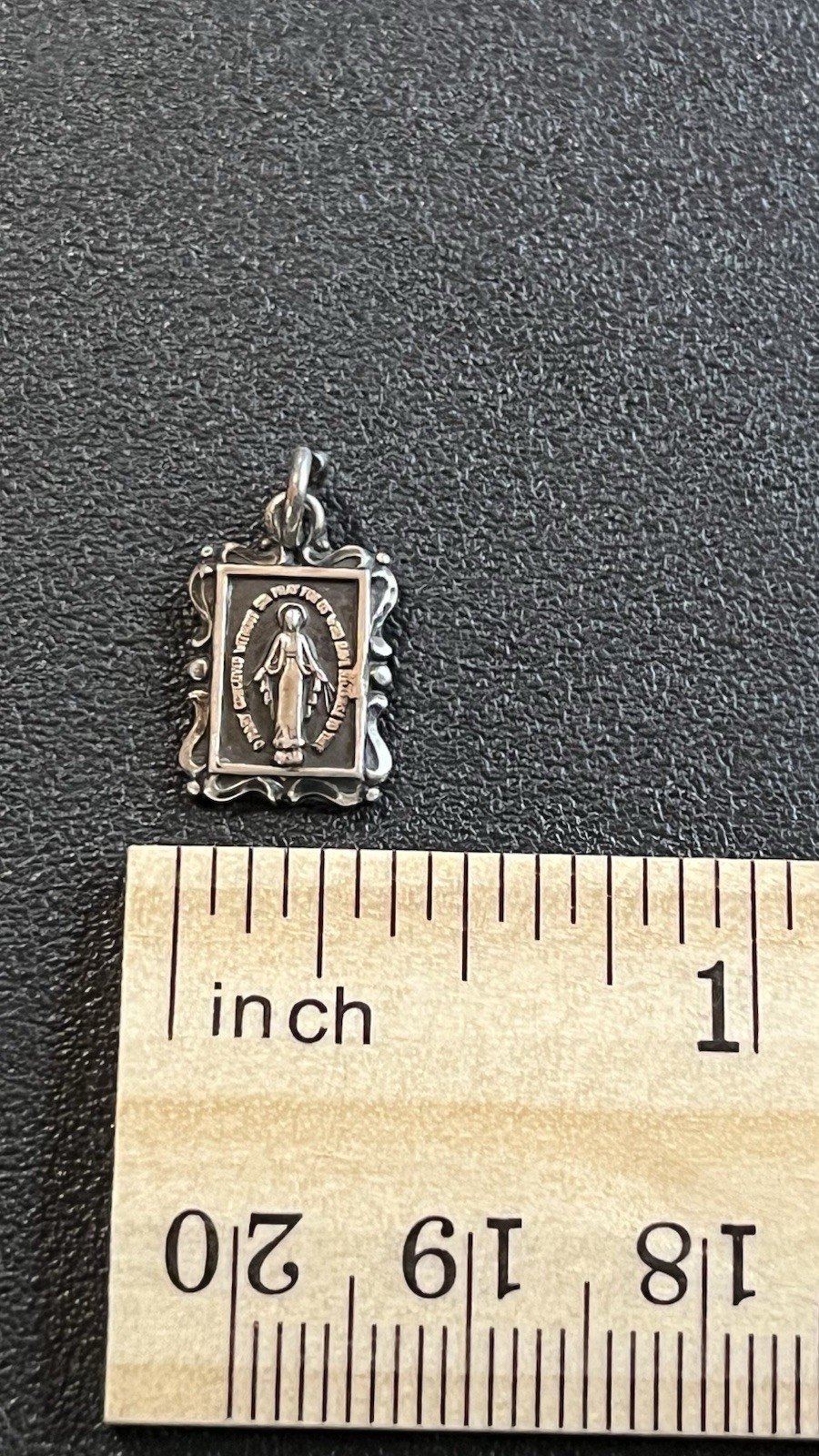 Sterling Silver Religious Medal With Antiquing. 925