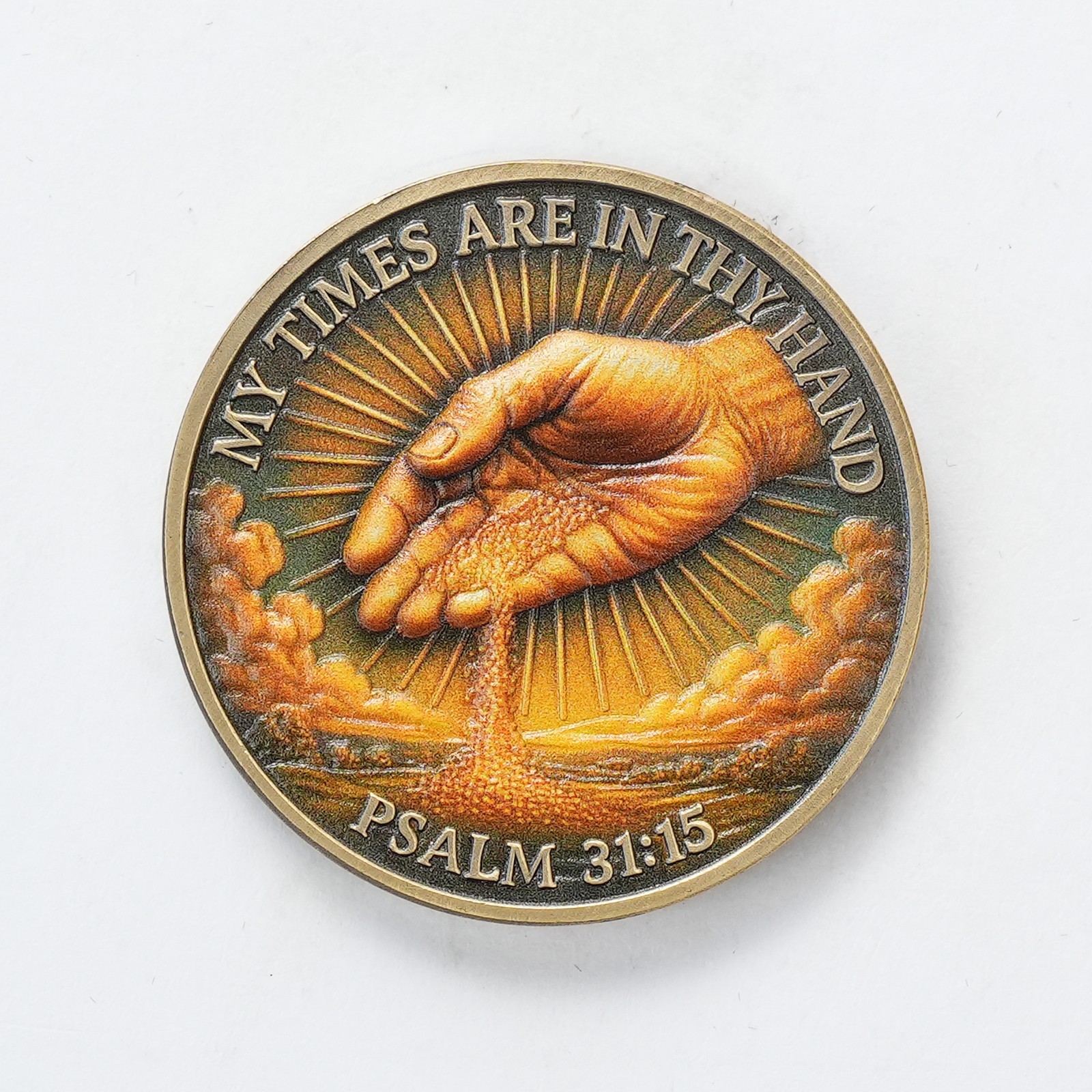 6pcs God’s Guidance Christian Faith Coin Psalm 31:15 Verse Religious Collectible