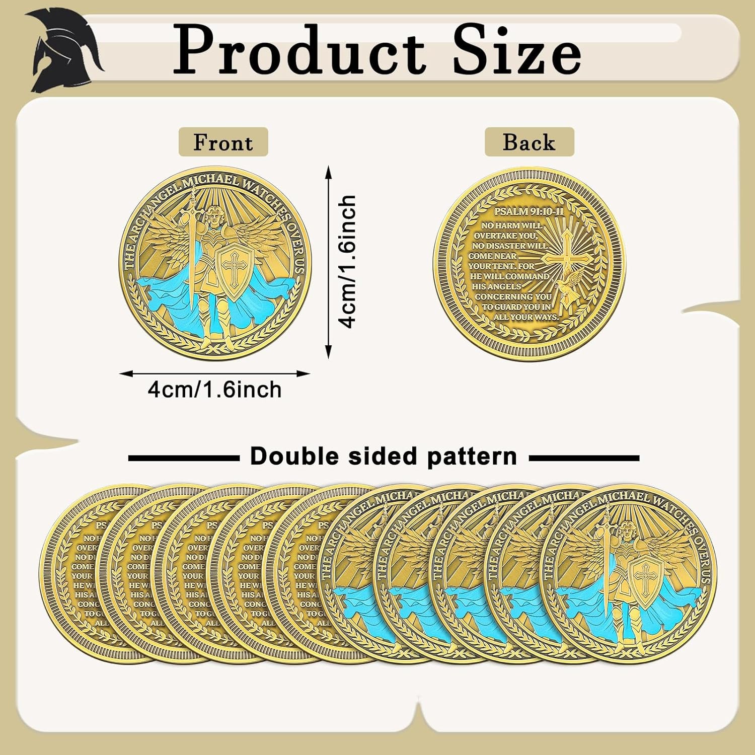 10 Pcs The Archangel Michael Coins Christian Religious Coin Bulk Pocket Prayer T