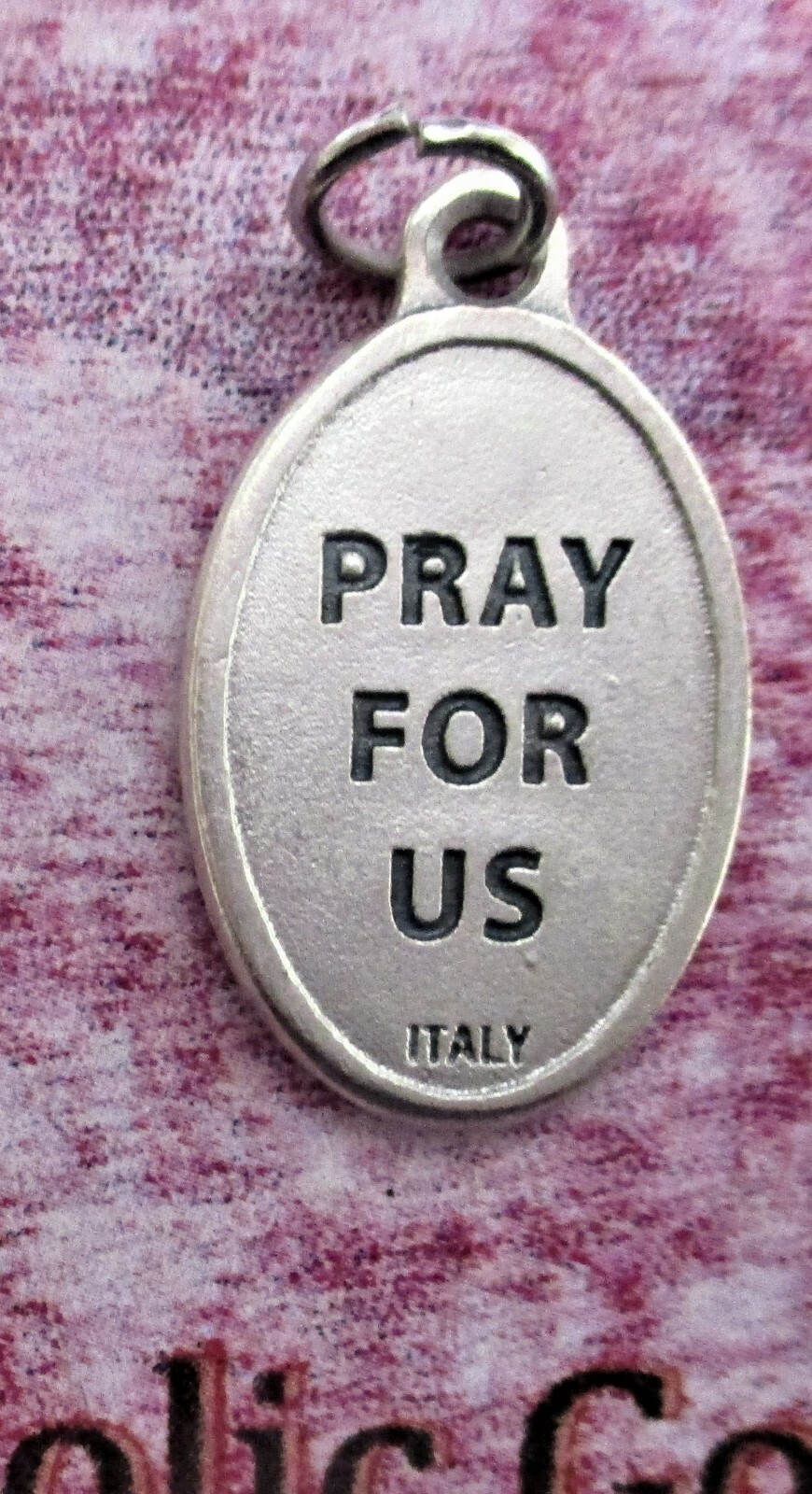Saint St. Gertrude – Pray for Us – Oxidized Italian Die Cast 1 inch Medal