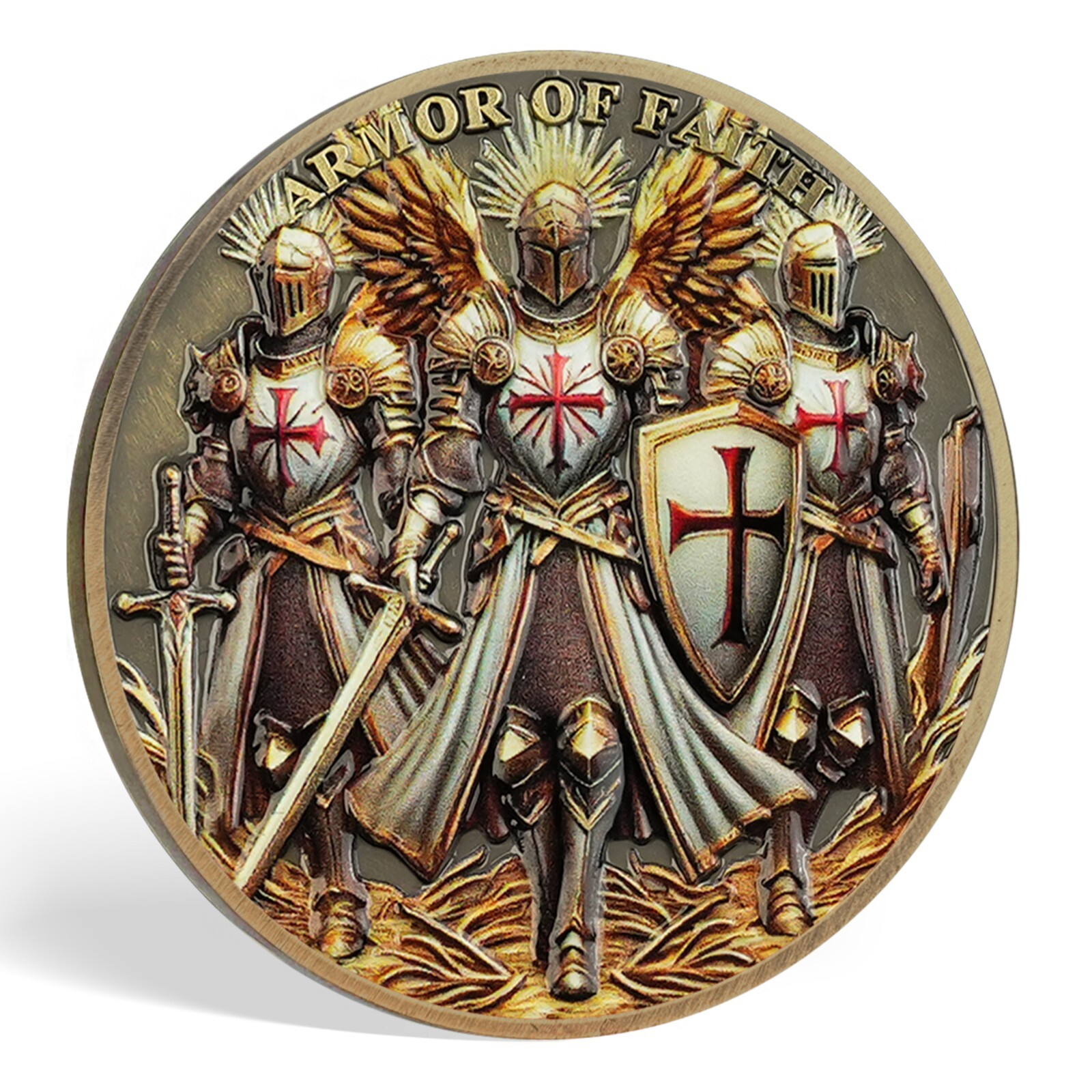 The Knights Templar Christian Challenge Coin Ephesians 6:11 Verse Religious Coin